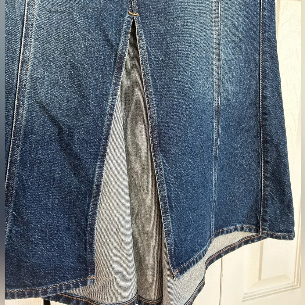 Express Denim Midi Skirt with Front Slit - Picture 4 of 7